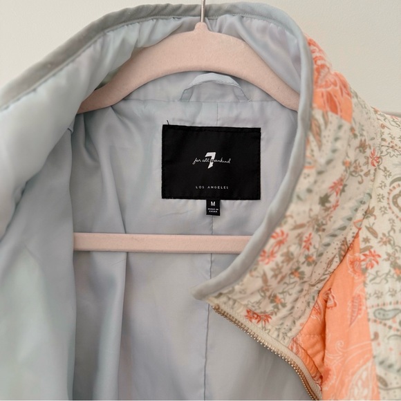 7 For All Mankind Quilted Patchwork Floral Paisley Bomber Jacket. - Picture 3 of 4